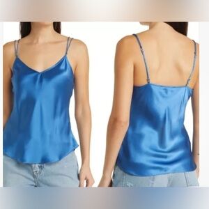 NWT Frame Blue 100% Silk Cami Top Sz XS